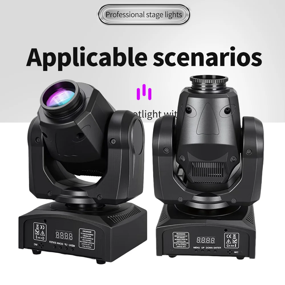

60W Moving Head LED Pattern Lights Stage Strobe Disco Light Effects RGBW DMX512/Music Control For Hall Bar Club Dance Home Party