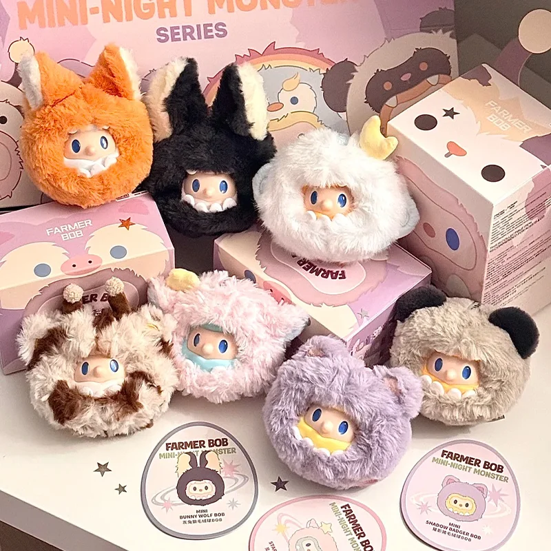 

Farmer Bob Mini-Night Monster Series Plush Blind Box Cute Doll Trendy Toys Backpack Pendant Decor Mystery Surprise Collect Gift