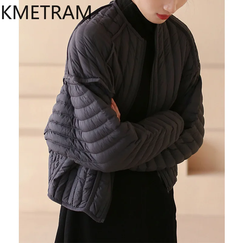 KMETRAM White Goose Down Coats High Quality New in Outwears Lightweight Puffer Jacket Winter Clothes Women 2024 Пуховик Женский