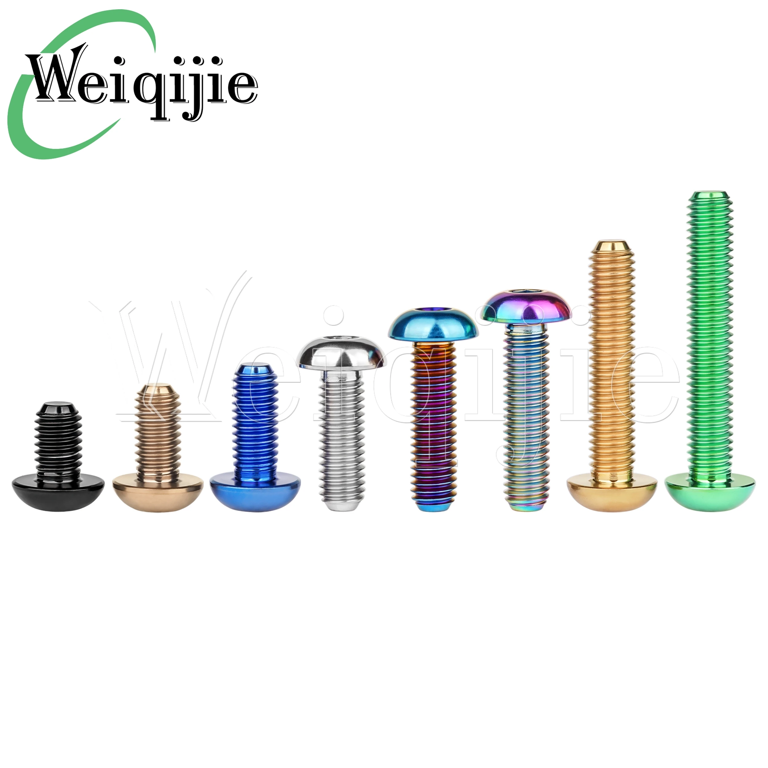 Weiqijie التيتانيوم الترباس M3 / M4 / M5 x 6 8 10 12 15 18 20 25 30 مللي متر مفتاح ألين للدراجات حامل الزجاجات تثبيت مسامير