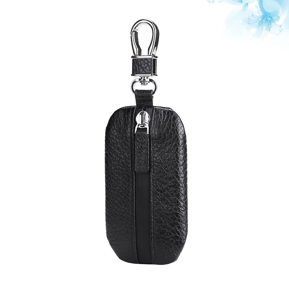 1pc Car Key Bag Pattern Keyring Pack Car Key Holder Waist Key Pouch Birthday Gift for Men Women Black