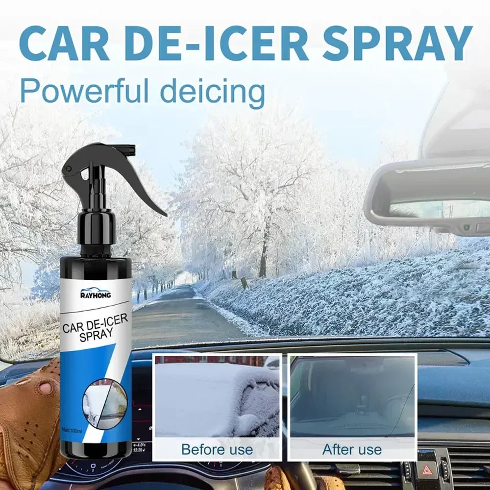 100ml Deicing Spray for Car Winter Snow Removal Windshield Anti Frost Multi-Purpose Door Ice Melting Cleaner for Auspicious Ford