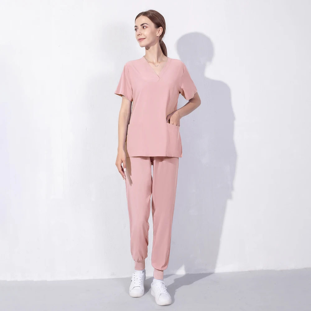 Ropa de trabajo elástica para médicos y hospitales, uniformes finos y cómodos de Color sólido para enfermeras y clínicas de mascotas