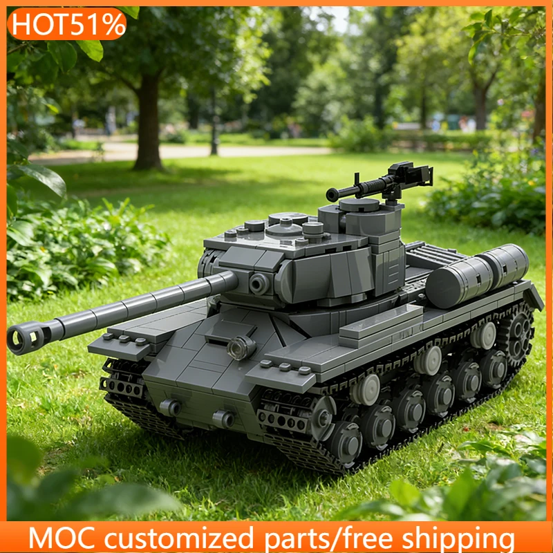 

897 PCS Military Tank Model ISMOC-2 mod 1944 Heavy MOC Customize Modular Building Block Creative Design DIY Holiday Toy Gifts