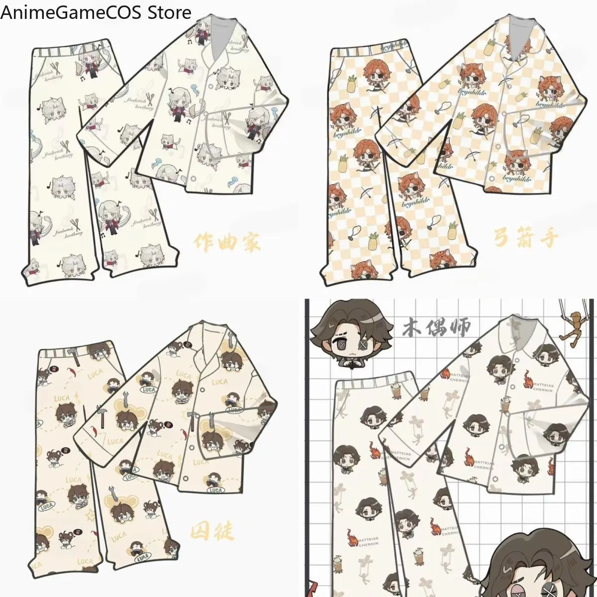 anime-identity-v-prisoner-archer-composer-puppeteer-cosplay-printed-loungewear-long-pants-long‑sleeve-sleepwear-pajama-set-gift