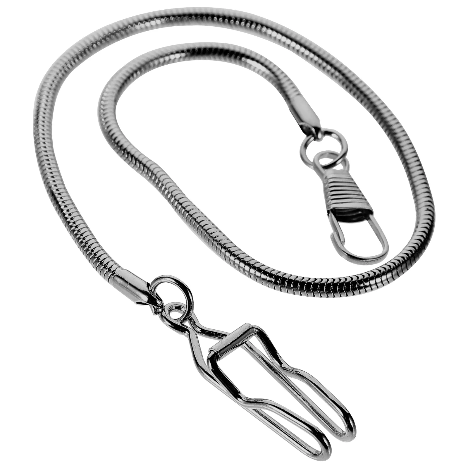 Catene per orologi con catena in lega Accessori per catene da tasca con clip a serpente nero Accessori Collana con gilet per uomo Metallo vintage
