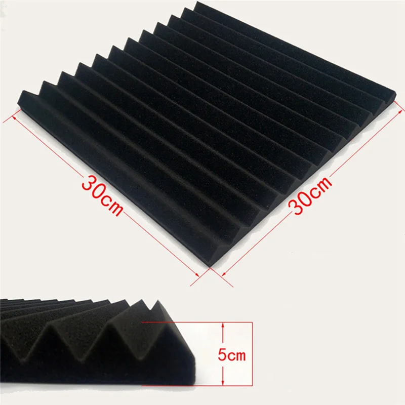 Acoustic Foam Panels 12 Pcs, Soundproof Wall Panels 30x30x5cm, High Density Sound Absorbing Panel for Walls Red