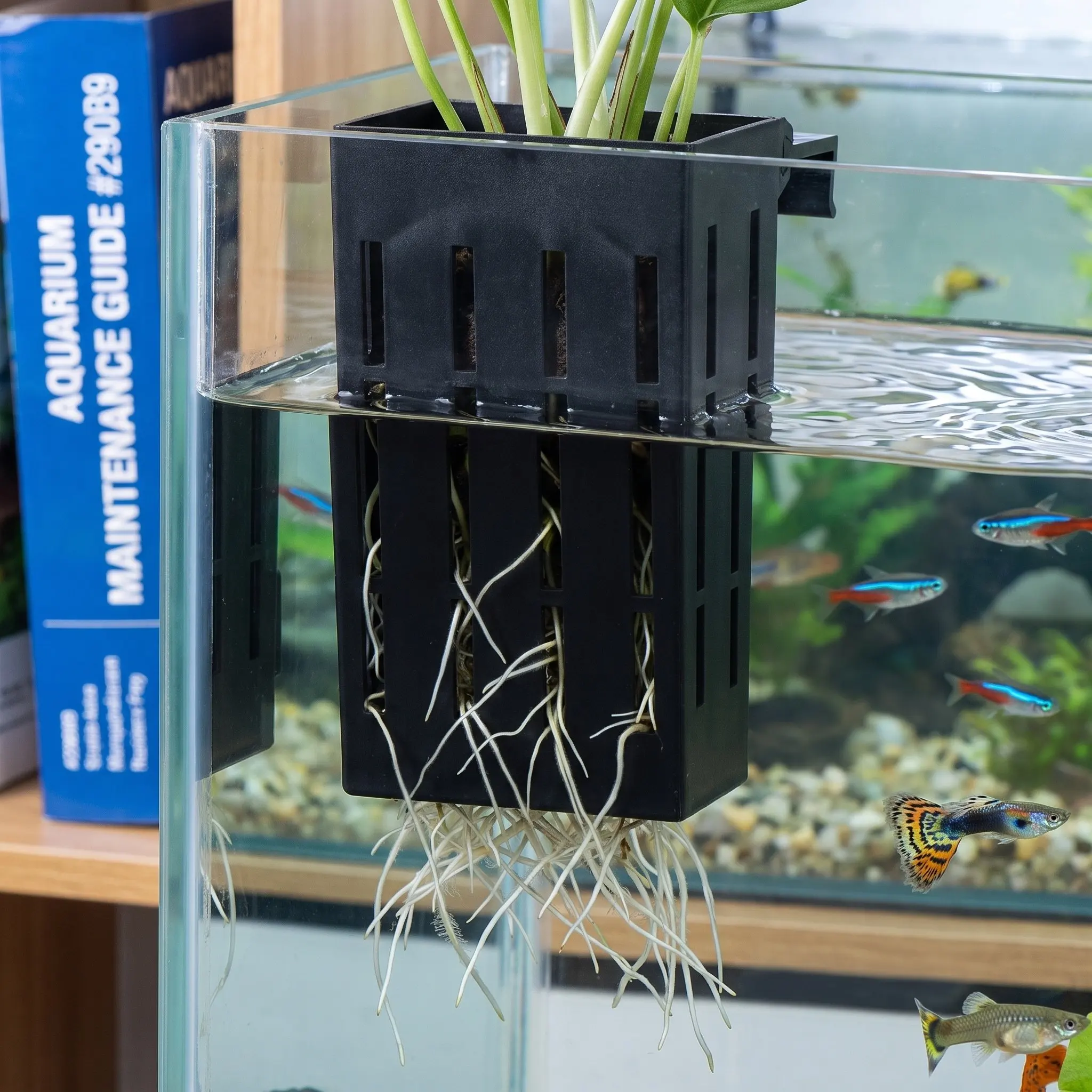 3Pcs Aquarium Hanging Plant Pot Plastic Fish Tank Plant Holder Aquatic Basket with Holes for Root Health Pot for Plants Aquarium