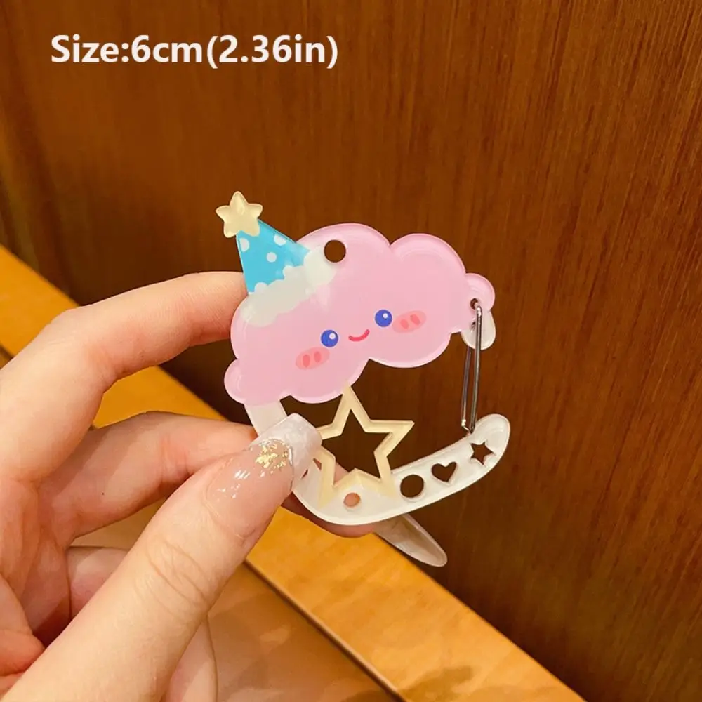 Mousqueton en acrylique mignon, porte-clés multifonctionnel en forme de dessin animé, crochet pour sac à dos, pendentif