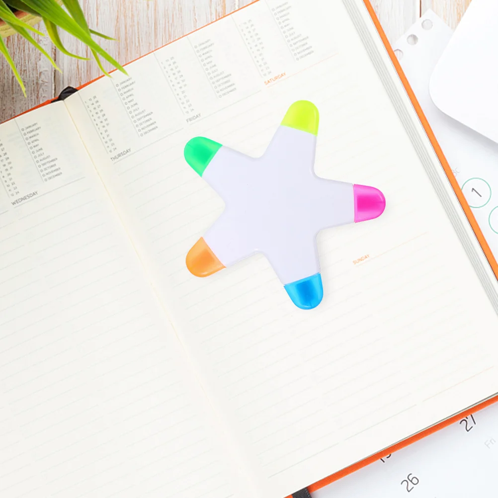 

Five-pointed Star Highlighter Pens Bulk Reading Highlighters Business Colour Pencil Colorful Marker Small Plastic Study Student