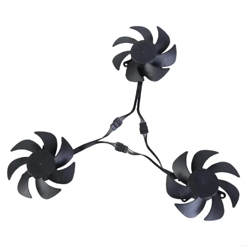 

462E 3pcs 80mm 4Pin Graphics Card Fan For RTX3060 Efficient Cooling and Enhances GPU Service PLA09215S12H Model