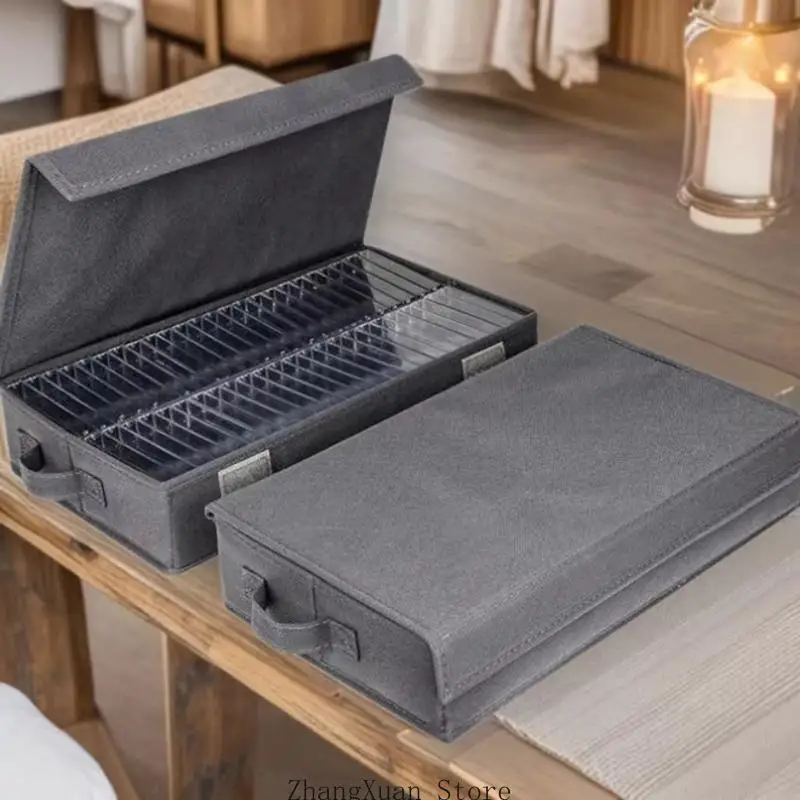Stoffkassetten-Aufbewahrungsbehälter mit Deckelteiler für den Schrank- und Schreibtischgebrauch 3XUF – Detail 3