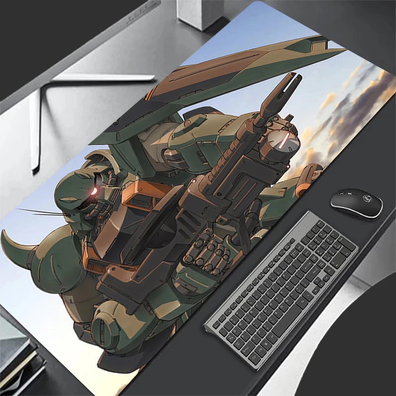 

Большой коврик для мыши XXL для ноутбука, геймерский коврик для клавиатуры, механический коврик для мыши Warrior G-Gundam Z-Zaku II, белый резиновый коврик для стола с бахромой