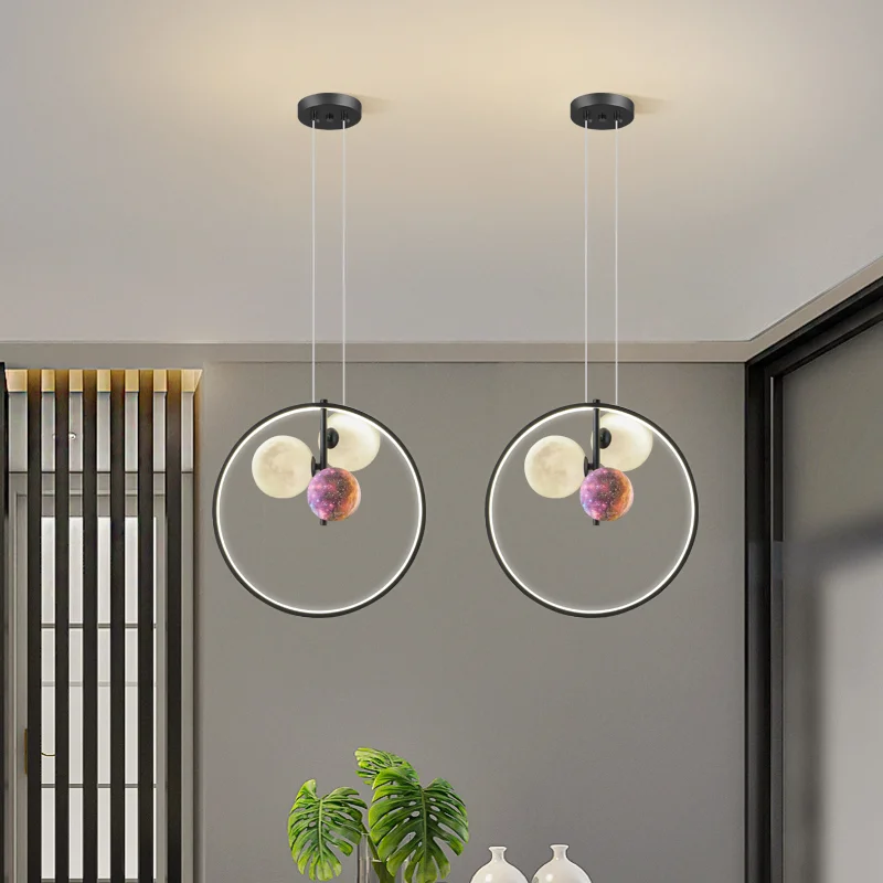 Nordic LED Rings Pendants For Dining Room Living Room Gallery Bedroom Kitchen Hotel Restaurant Villa Indoor Home Decorative Lamp