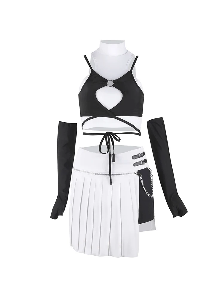 Sexy Ds Costume Femminile Hip Hop Vestiti Discoteca Bianco Dj Costume Bar Donne Gogo Danza Costumi di Scena Pole Dance Vestiti DQS6244