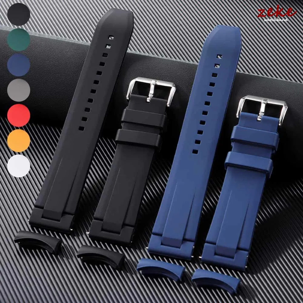 

FKM Rubber Watch Strap High Quality Curved End Watch Band 20mm 22mm for Omega Quick Release Bracelet Waterproof Sport Wristband