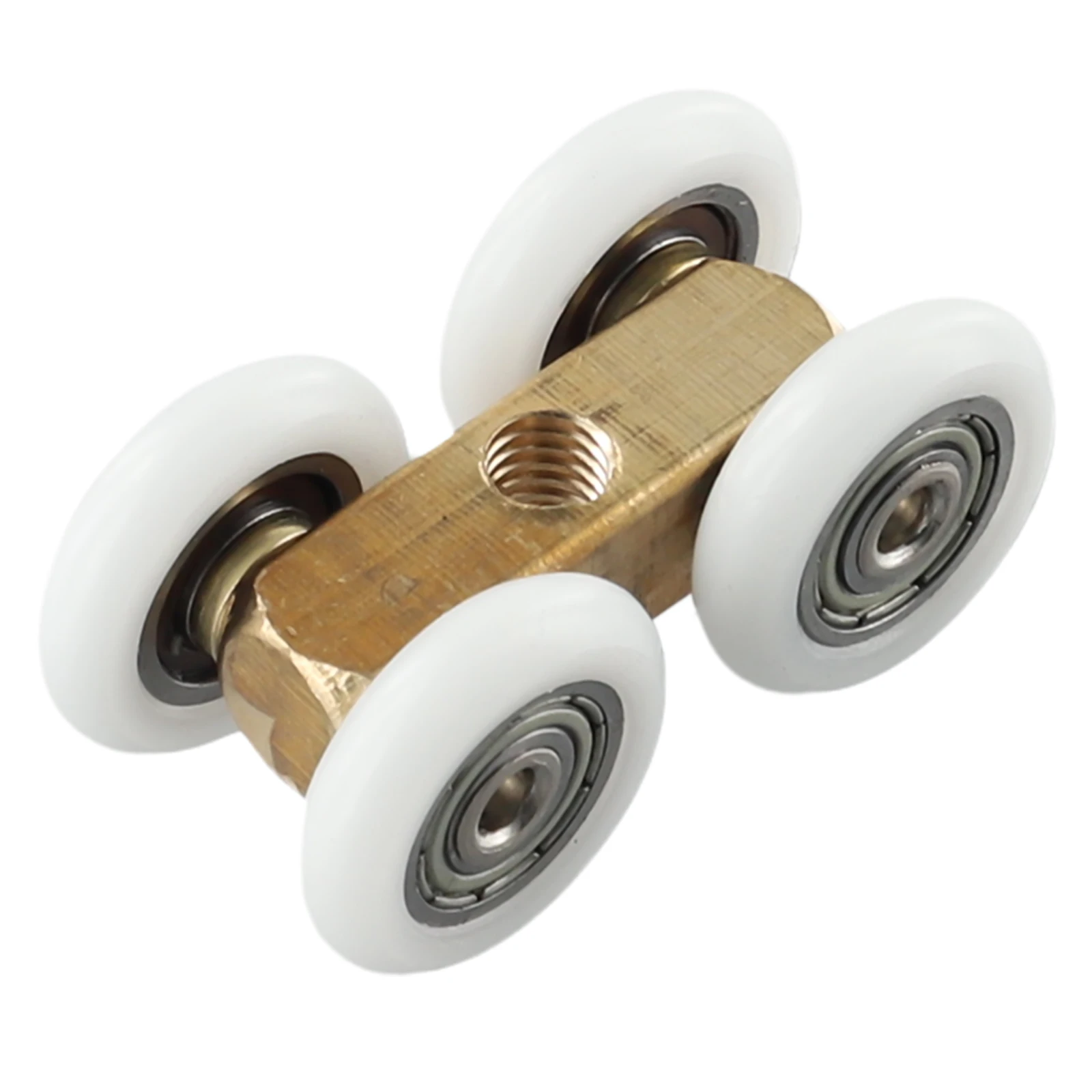Rullo hardware per porta 2 pezzi 4,4 cm x 2,2 cm Puleggia in vetro sospesa a quattro ruote regolabile Nessuna porta scorrevole antiruggine Alta qualità