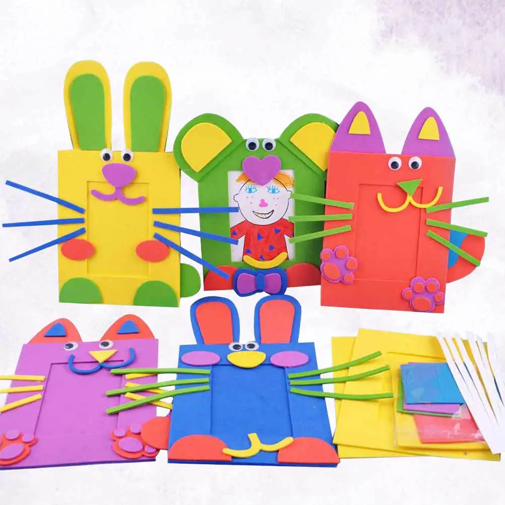 Fotolijst maken Materiaal Tas Cartoon Stijl DIY Benodigdheden Kinderen Kinderen Willekeurige kleur Willekeurig patroon Handgemaakt materiaal