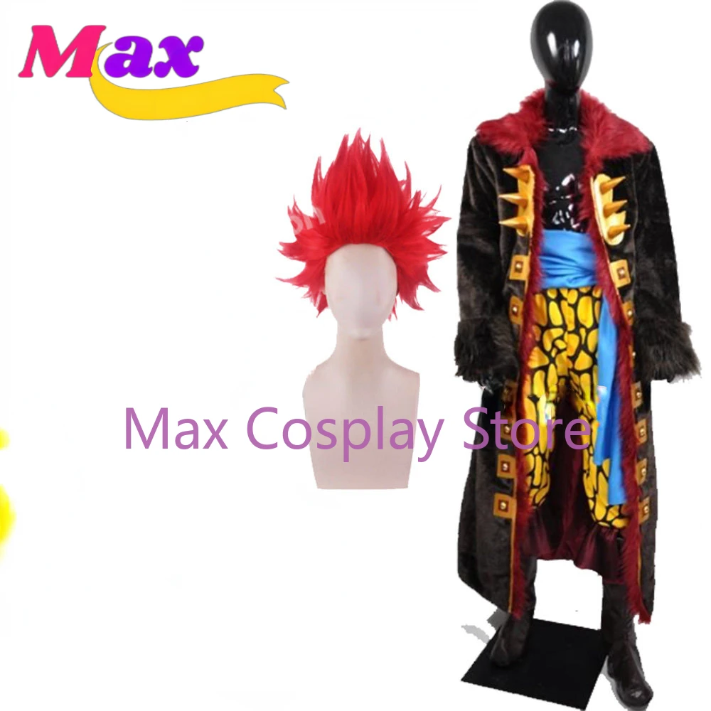 Max Customized Eustass Kid Cosplay Costume Wig Captain Eustass Kid Cosplay Costumes Set Halloween Clothing Male/Female