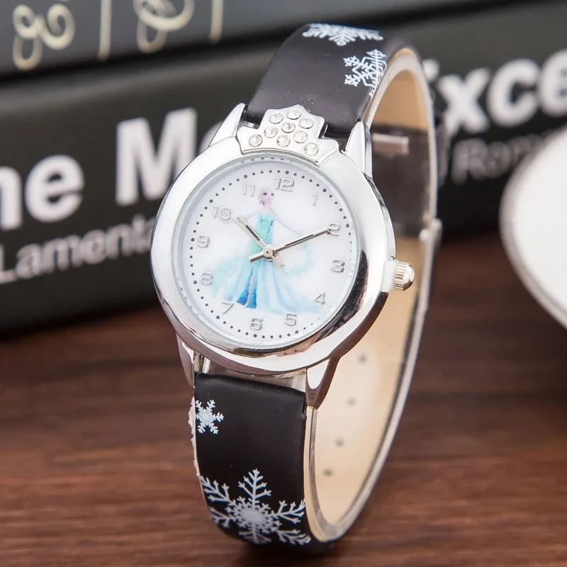 Jam Tangan Cosplay Frozen Mickey Mouse Kartun Disney dengan Kotak Jam Tangan Anak-anak Minnie Hadiah Anak-anak