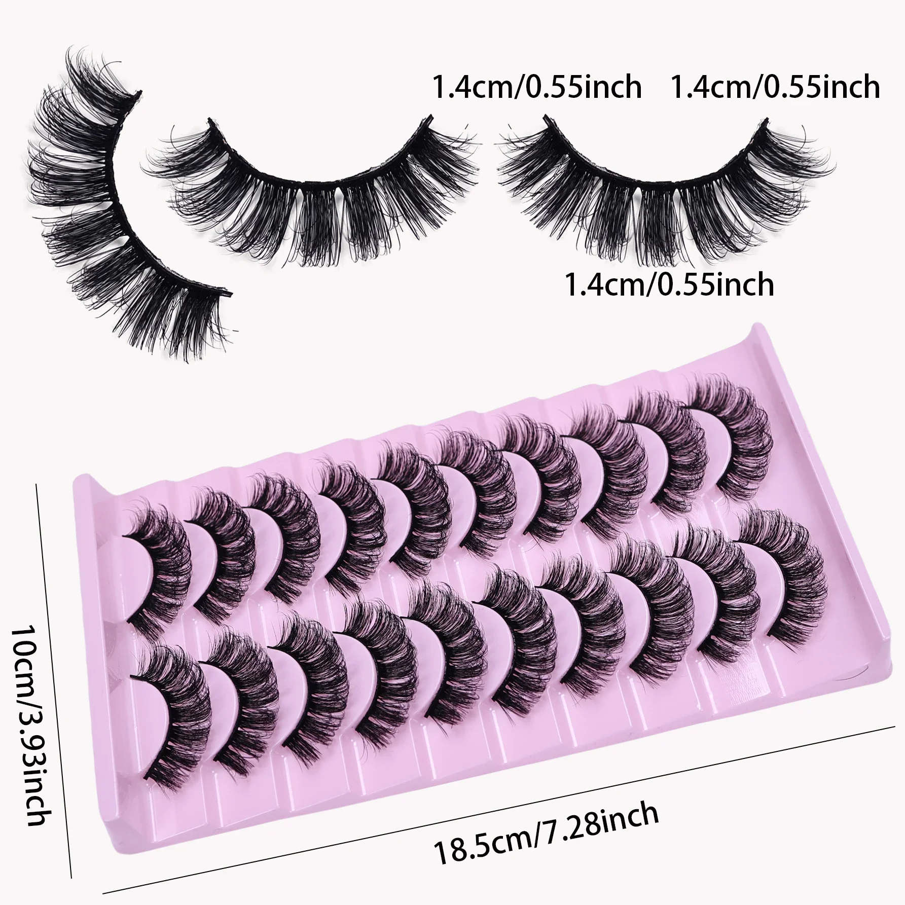 10 Pairs Natural Look False Eyelashes Thick Fluffy Fake Lashes Pack Wispy Strip Fake Eyelashes Cat Eye Lashes that