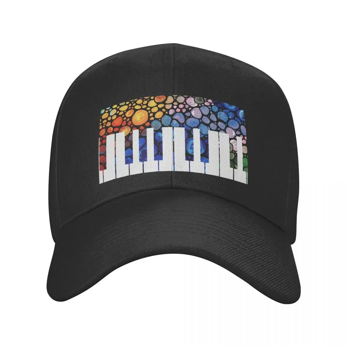 Mosaic Music Colorful Piano Art by Sharon Cummings Baseball Cap Trucker Cap Sports Cap Icon For Women Men's