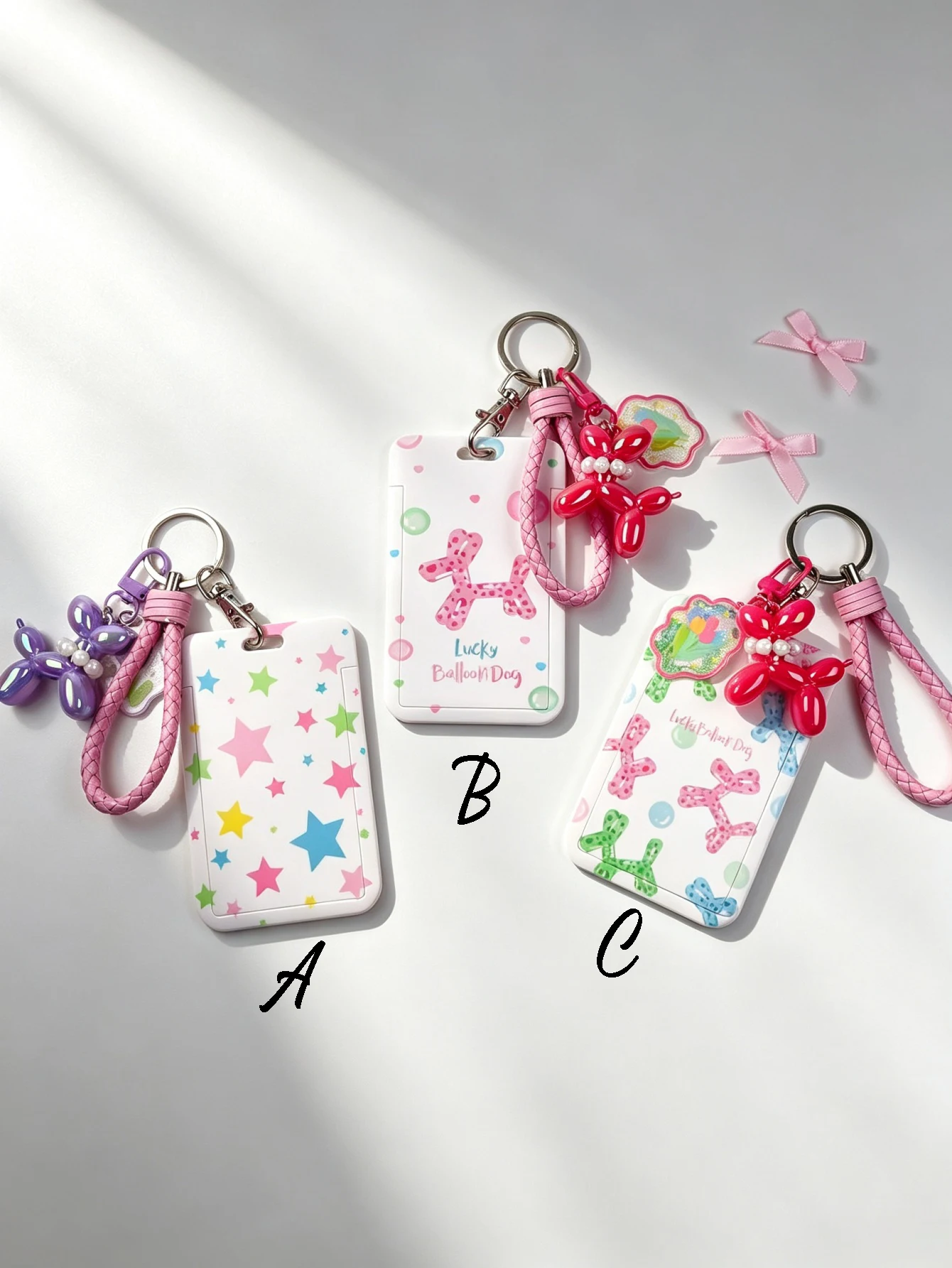 1 Set of Balloon Dog Cartoon Print Pink Leather Rope Pendant Bag Accessories, Sweet and Cool Y2K Style, Suitable for Decorating Handbags, Crossbody Bags, Backpacks, Bag Charms, Keychains, Etc