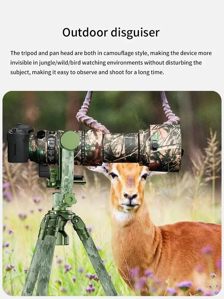 SIRUI 2 In 1 Explorer Series Camouflage Outdoor Tripod CT-3204  CH-20 Carbon Fiber Gimbal Head