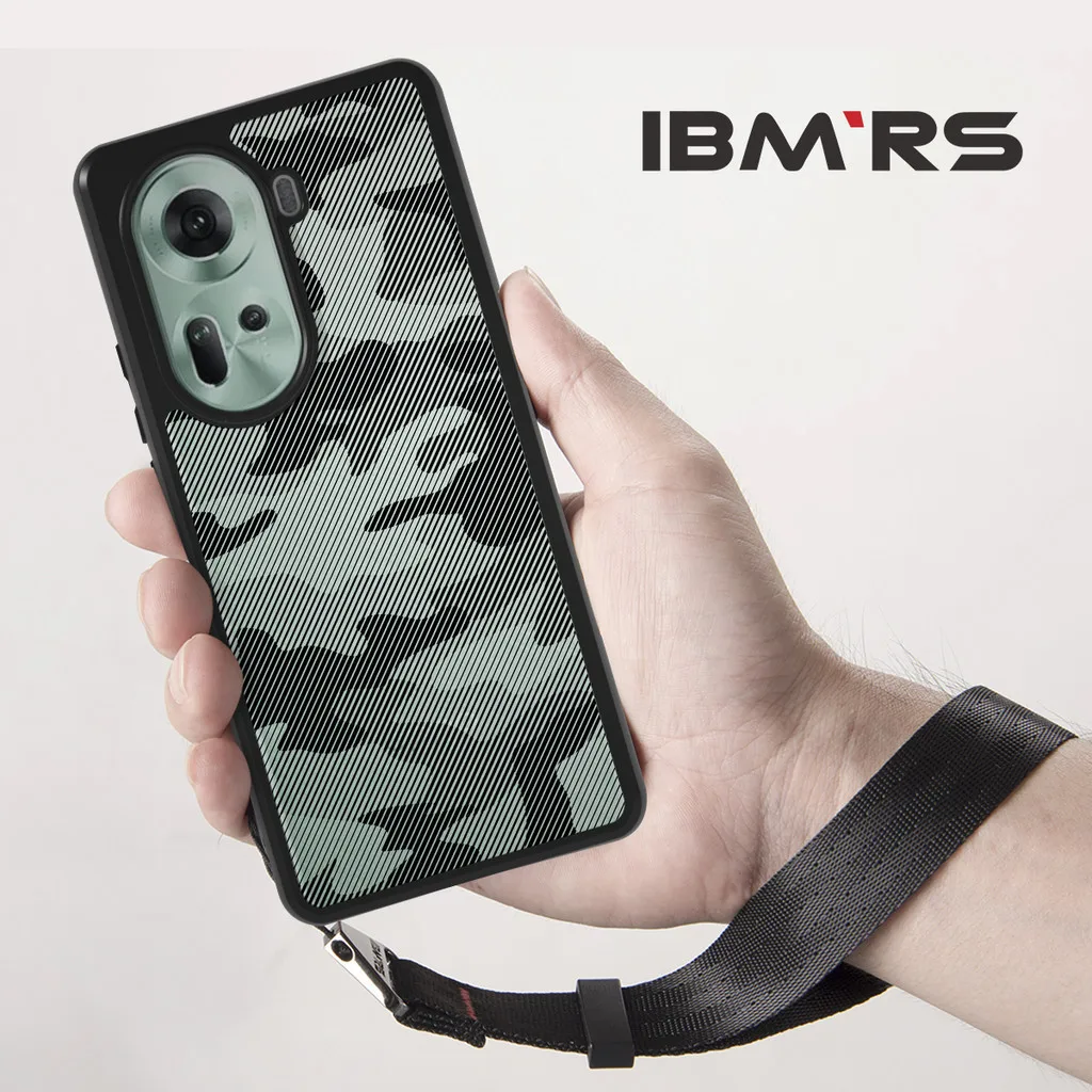 

IBMRS for Oppo reno 11 5g phone case ,Military grade protection camo clear transparent case(Comes with wrist strap)