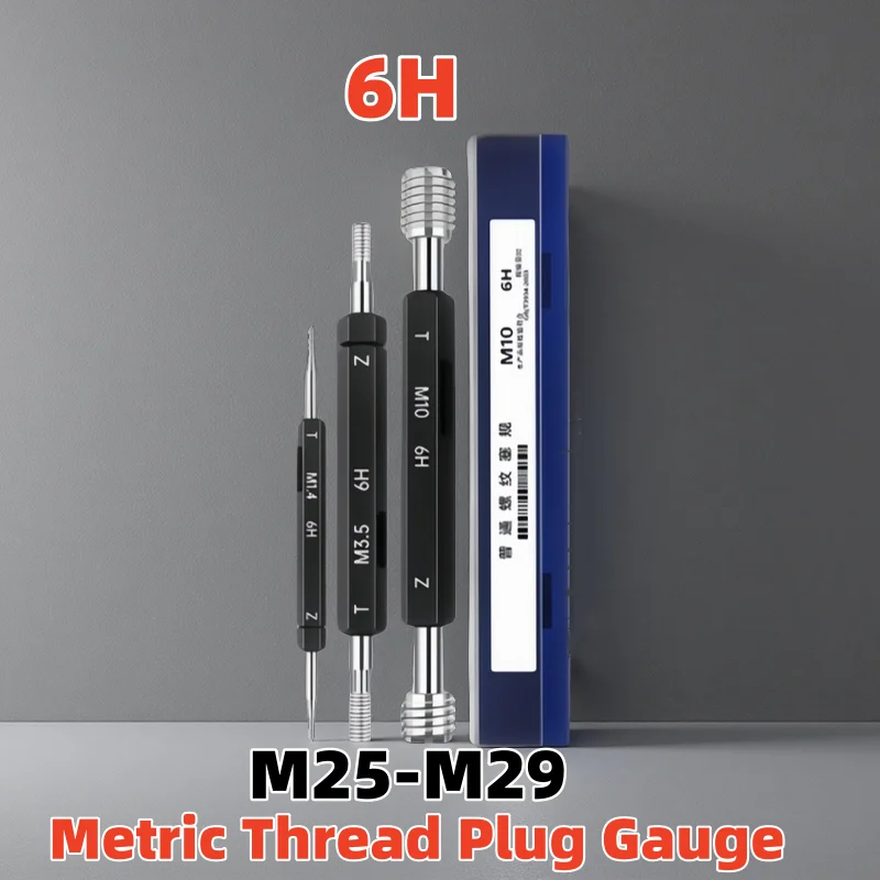 

1PCS 6H Thread Plug Gauge High Accuracy Double-End Gage Hand Tool Metric Gage M25-M29 Precision Internal Screw Gage Customizable