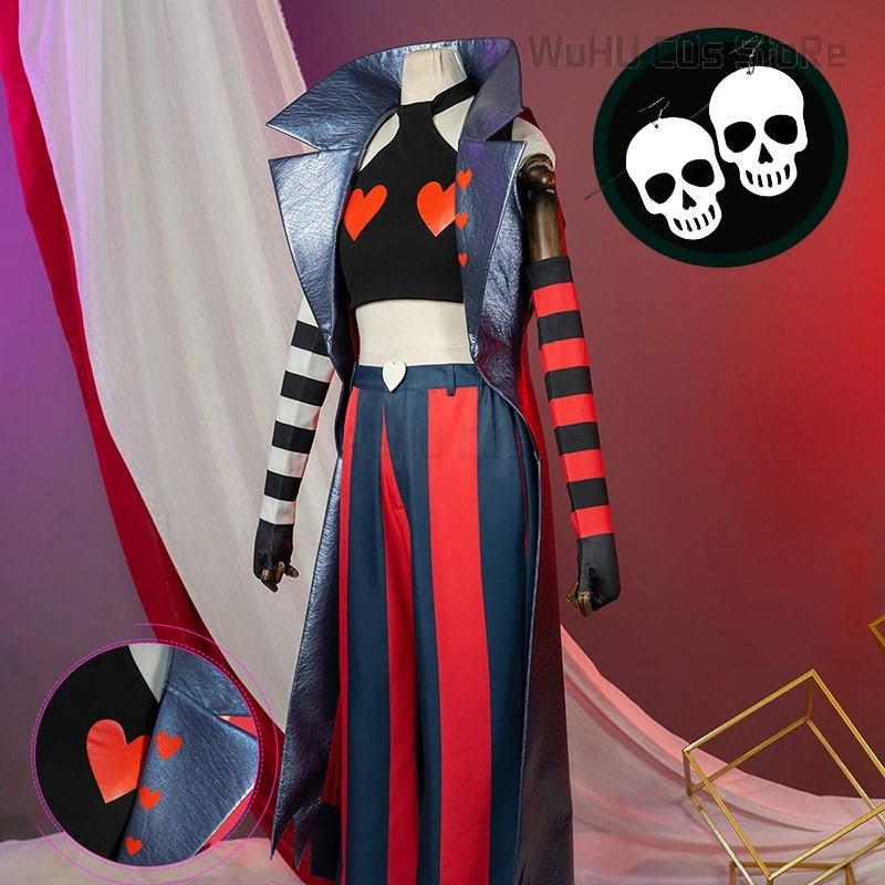 Hazbin Velvette Hotel Cosplay Outfit Costume Earrings Gift Vees Halloween Party Demon Anime Cosplay Women Custom Made to order