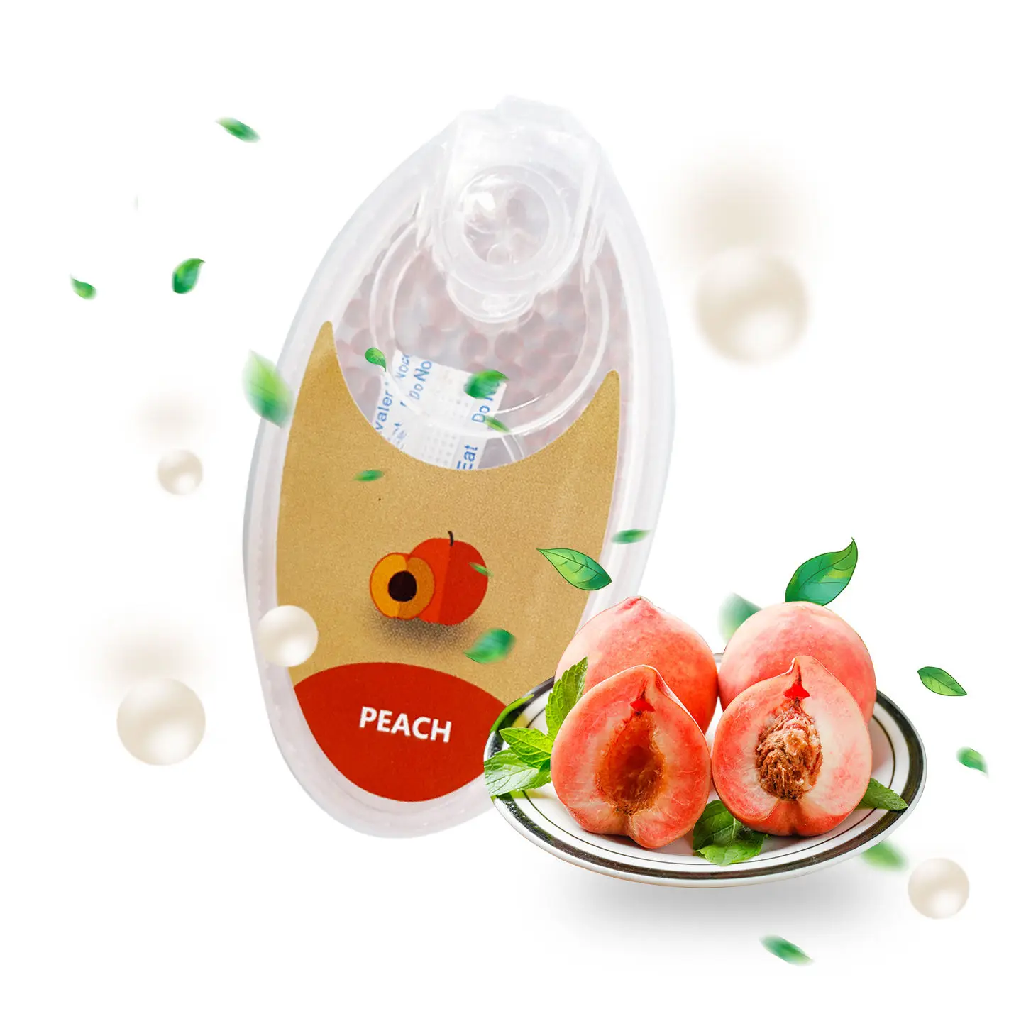 Perlas de Mentol con Sabor a Durazno de 2.8mm, Cápsulas Aromáticas Comestibles para Refrescar el Aliento, Potenciador del Sabor a Fruta Portátil de Larga Duración