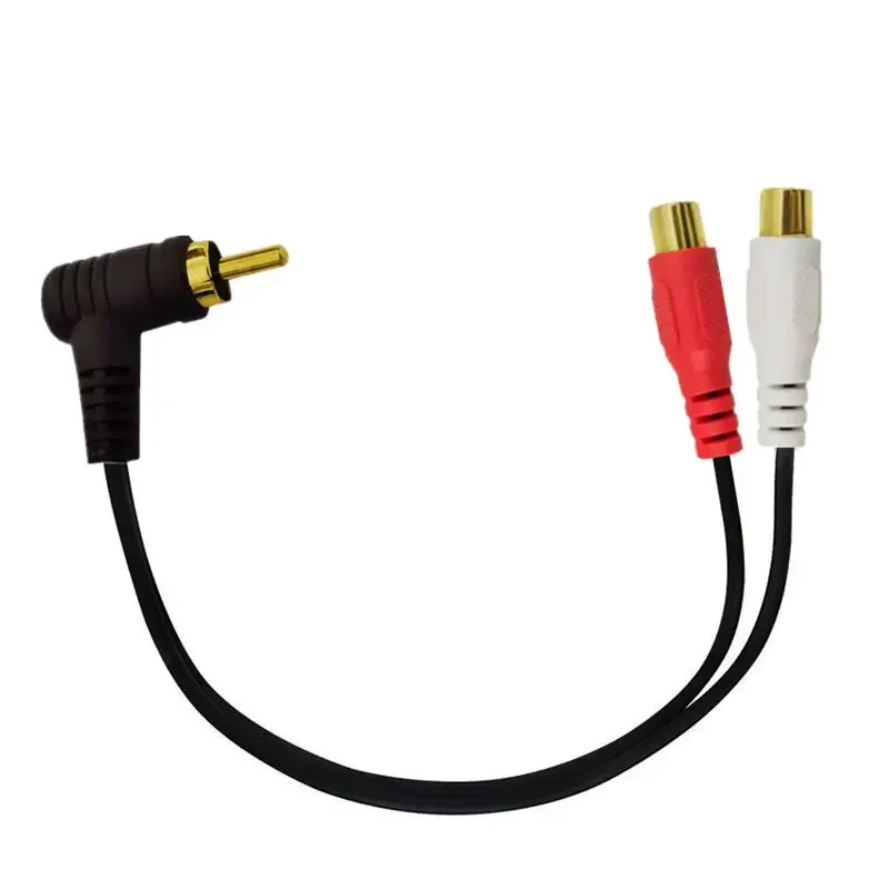 1/2 Bend Single Lotus To Double Lotus Single RCA To Double RCA Audio Coaxial 1/2 Speaker Power Amplifier Cable