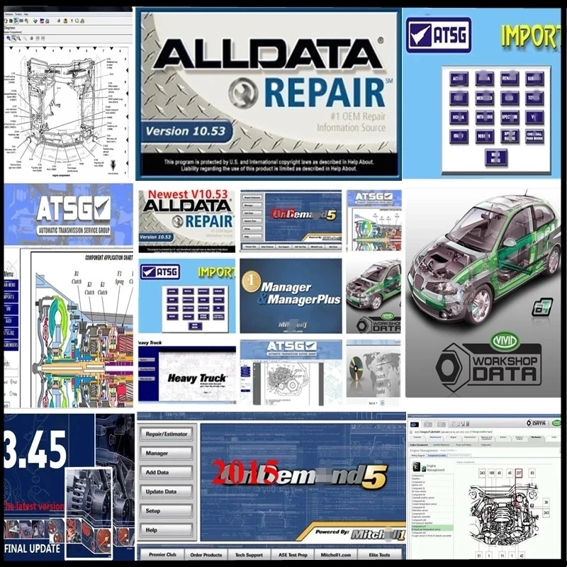 2024 Hot Alldata 10.53 oprogramowanie Autodata 3.45 Mi.chel 2015 ATSG żywe 2018 warsztatowe ElsaWin 6.0 naprawa samochodów oprogramowanie 7 w 1TB HDD