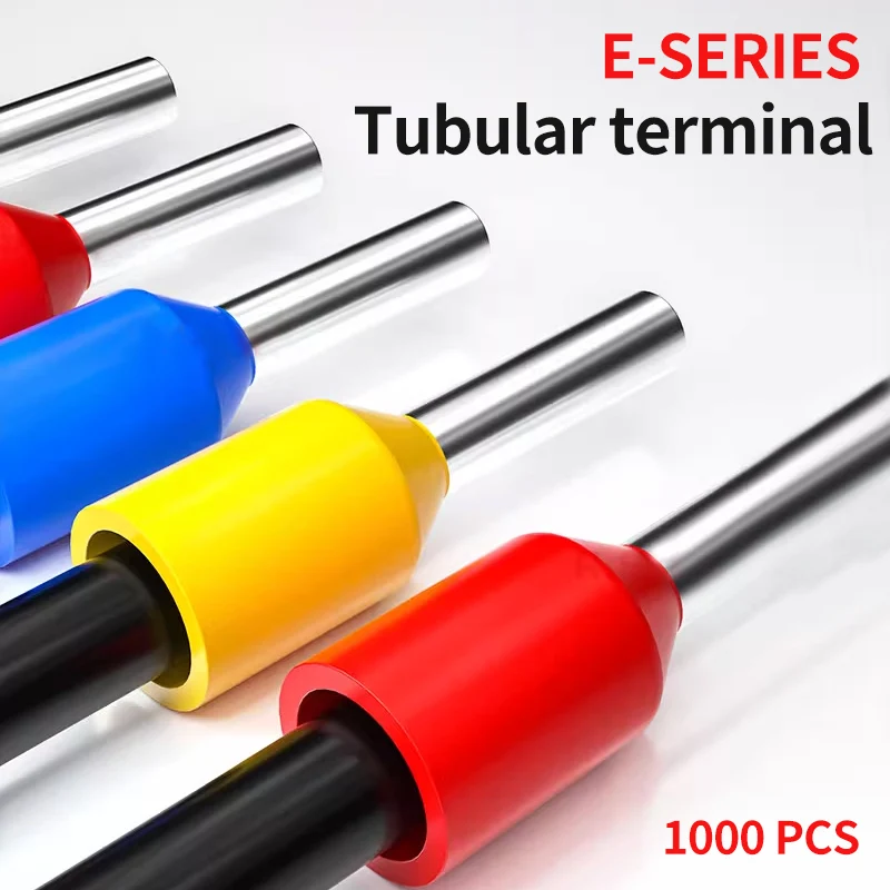 1000/500 pcs copper cable insulated connector terminal Crimping terminal Cold insulated terminal VE0508 7508 1008 1508 2508 4009