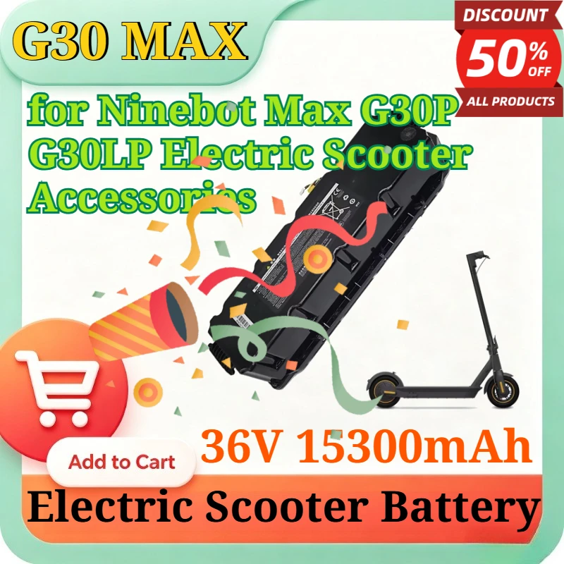 G30 MAX 36V 15300mAh Replacement Li-ion Battery Pack High Capacity for Ninebot Max G30P G30LP Electric Scooter Accessories