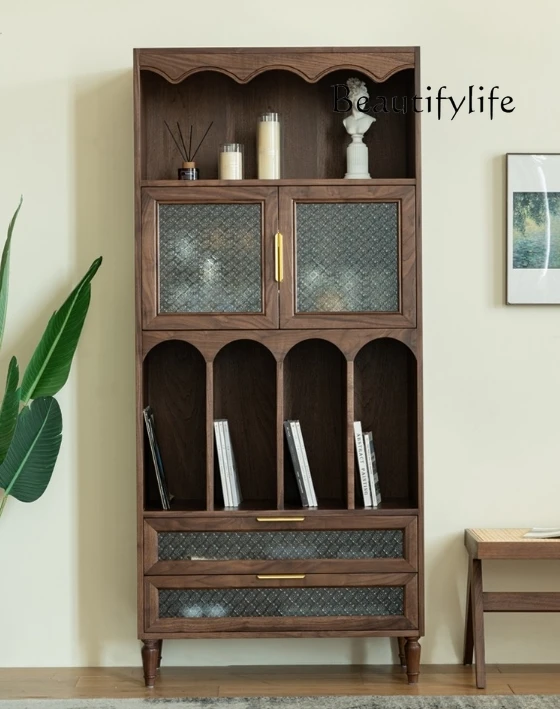 American-Style Solid Wood Bookshelf Bed & Breakfast Ash French Storage Rack Custom Red Oak Bookcase