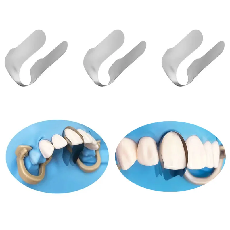 Dental Contoured Anterior Matrix Metal Matrix M8 Blue Strip Resin Restoration Matrix Anterior Twin Matrices Dentistry Materials