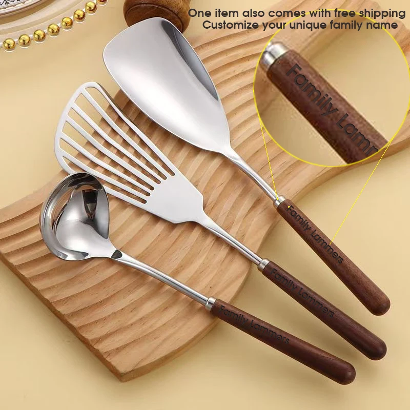 8pcs Stainless Steel Walnut Handle Cutlery Set Dinnerware Clamp Western Tableware Knife Fork Tea Spoon Shovel Kitchen Cook Tool