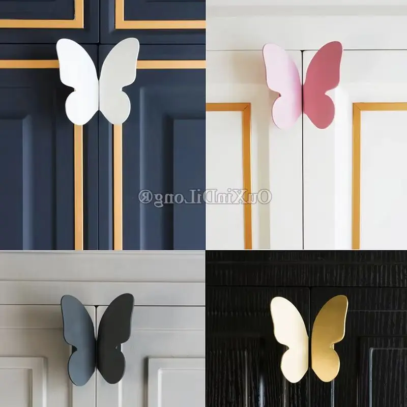 4Pairs Pure Brass Butterfly Furniture Pulls Handles Drawer Pulls Cupboard Wardrobe Kitchen Closet Dresser Cabinet Pulls Knobs