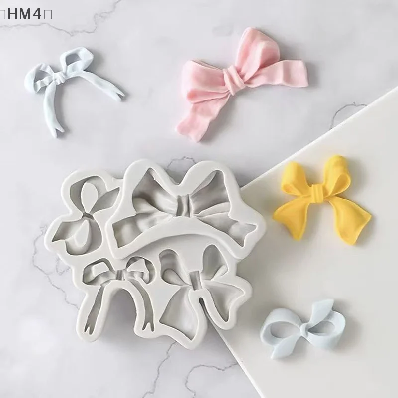 

1 Pcs 4-hole Bow Bowknot Silicone Cake Baking Mold Sugarcraft Chocolate Cupcake Baking Mould Fondant Cake Decorating Tools