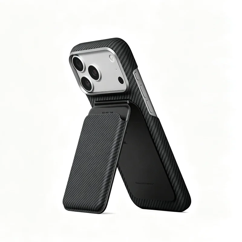 PITAKA For iPhone 17 18 Pro Max Magnetic Bracket Woven Card Bag