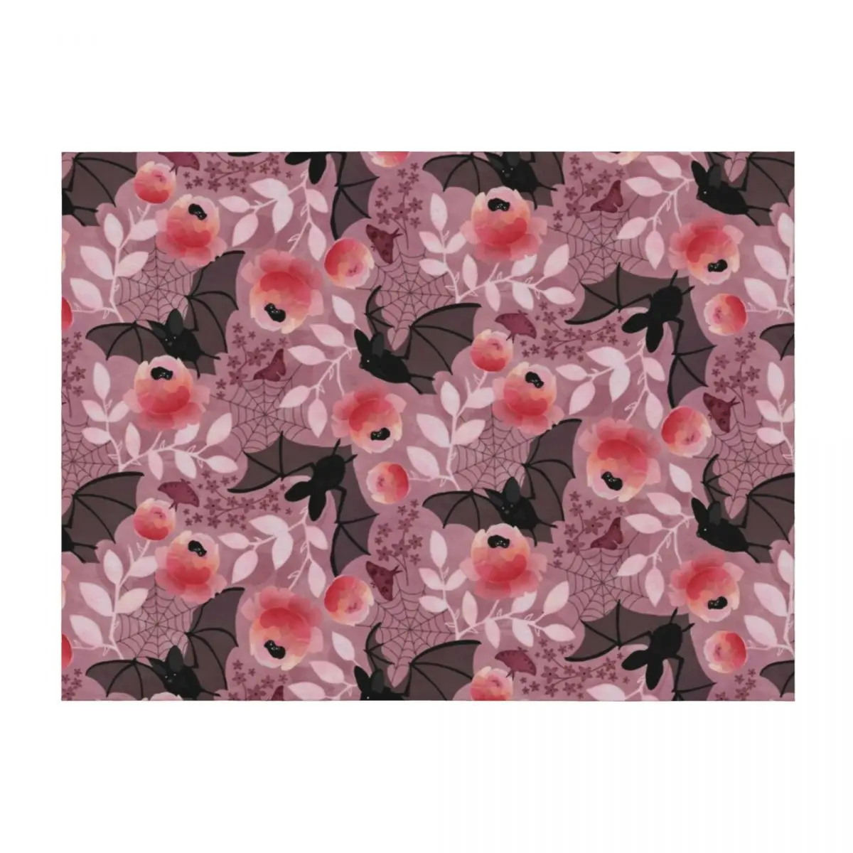 

Pastel bat floral pink Throw Blanket Beautifuls Luxury Designer decorative Decorative Sofa Blankets