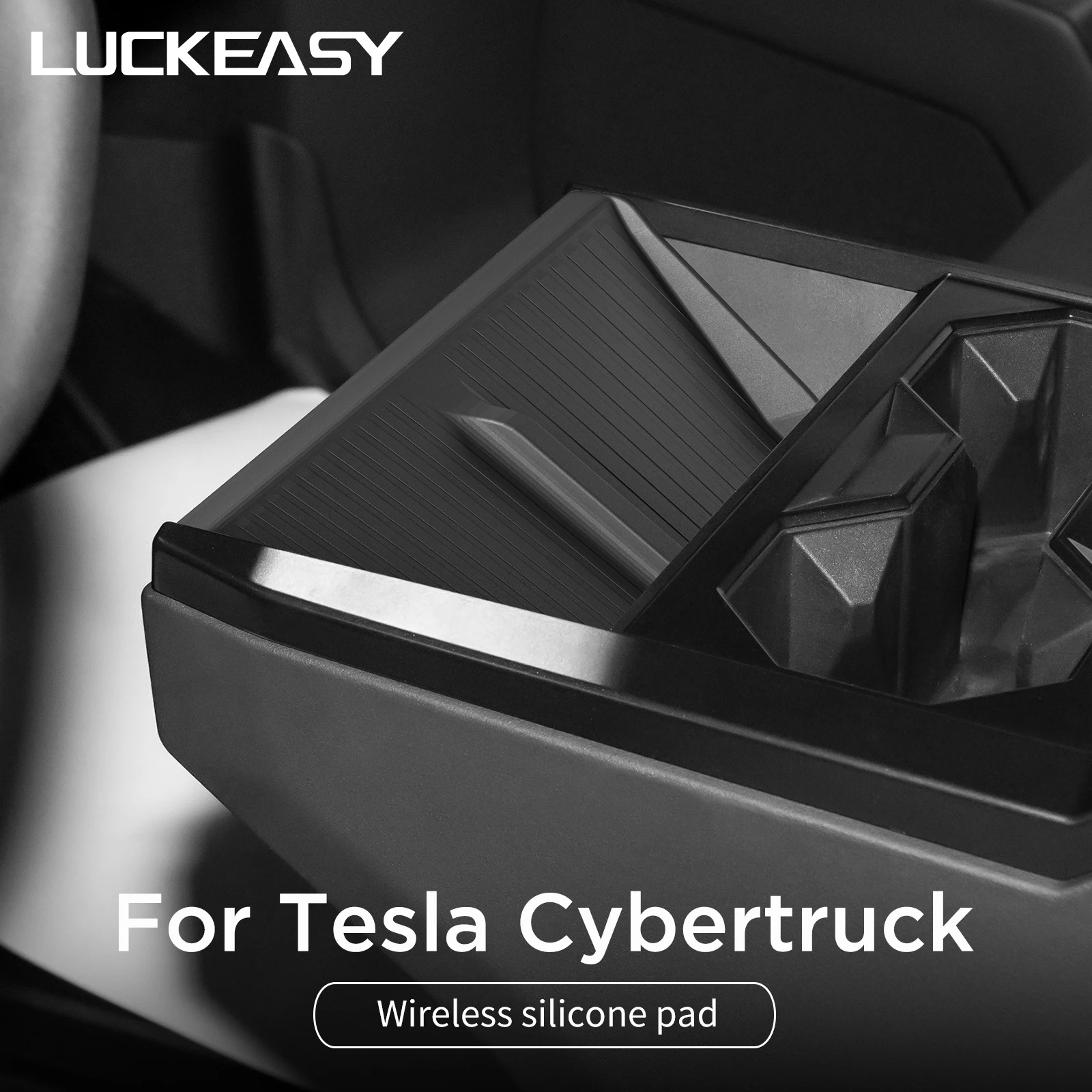 Pro tesla cybertruck 2024 bezdrátový nabíjení blok auto vnitřní příslušenství auto telefon protiskluzový nabíječka rohož podávacího ochranný blok