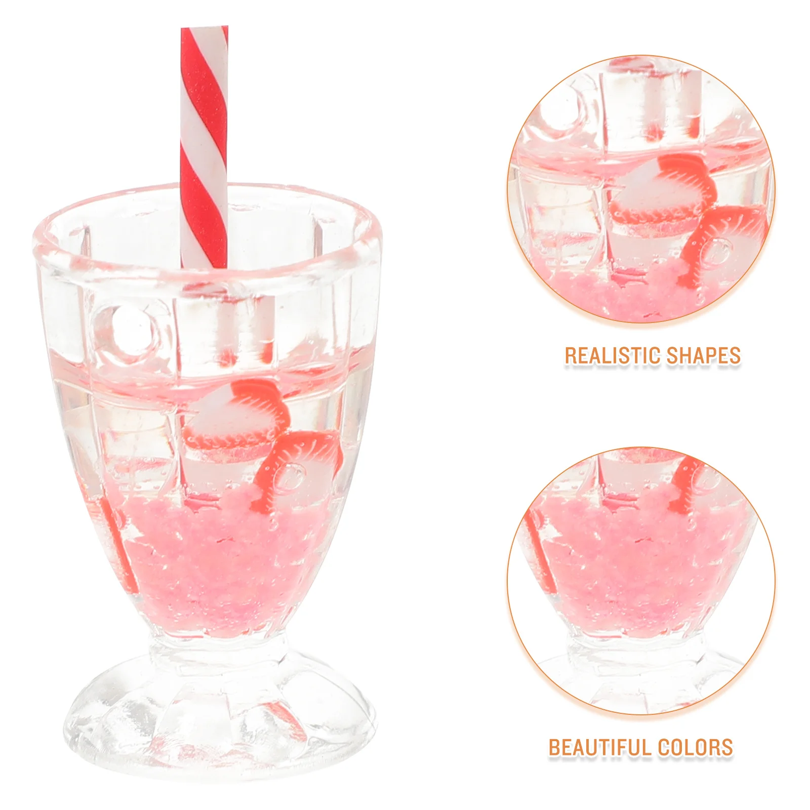 

6Pcs Mini Ice Cream Goblet Resin Ornaments Miniature House Decoration Kitchen Scene Accessories Pretend Play Food Props