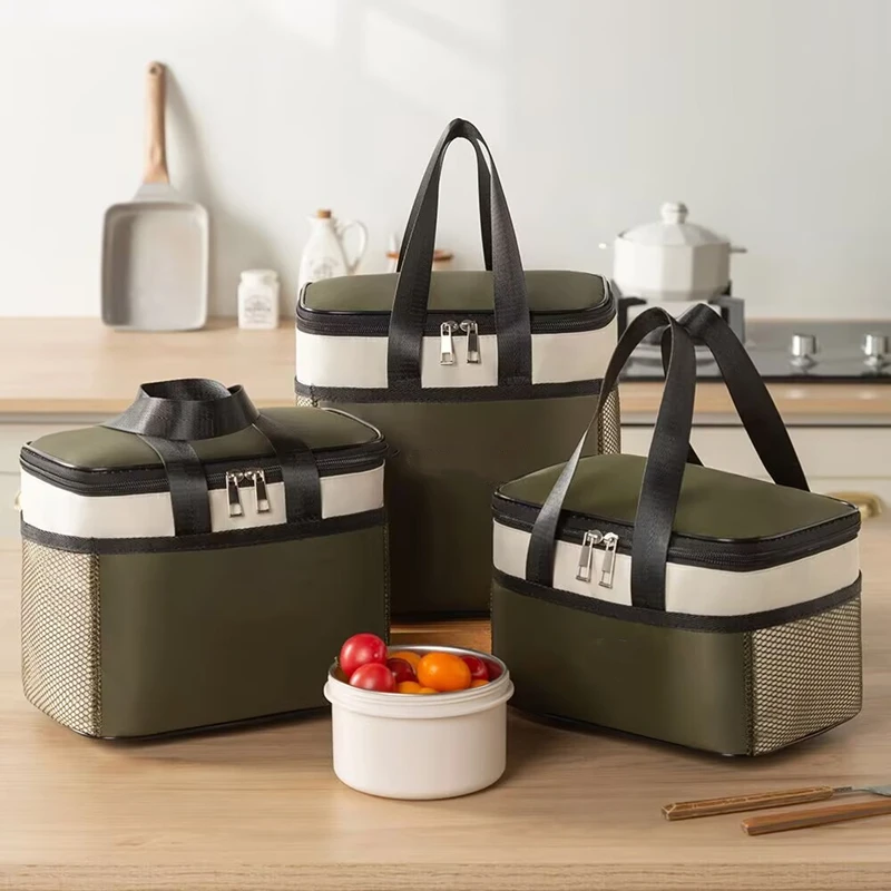 

Portable Lunch Bag Insulated Lunch Box Lunch Tote Bag Large Drinks Holder Durable Thermal for Picnic Hiking Beach Outdoors