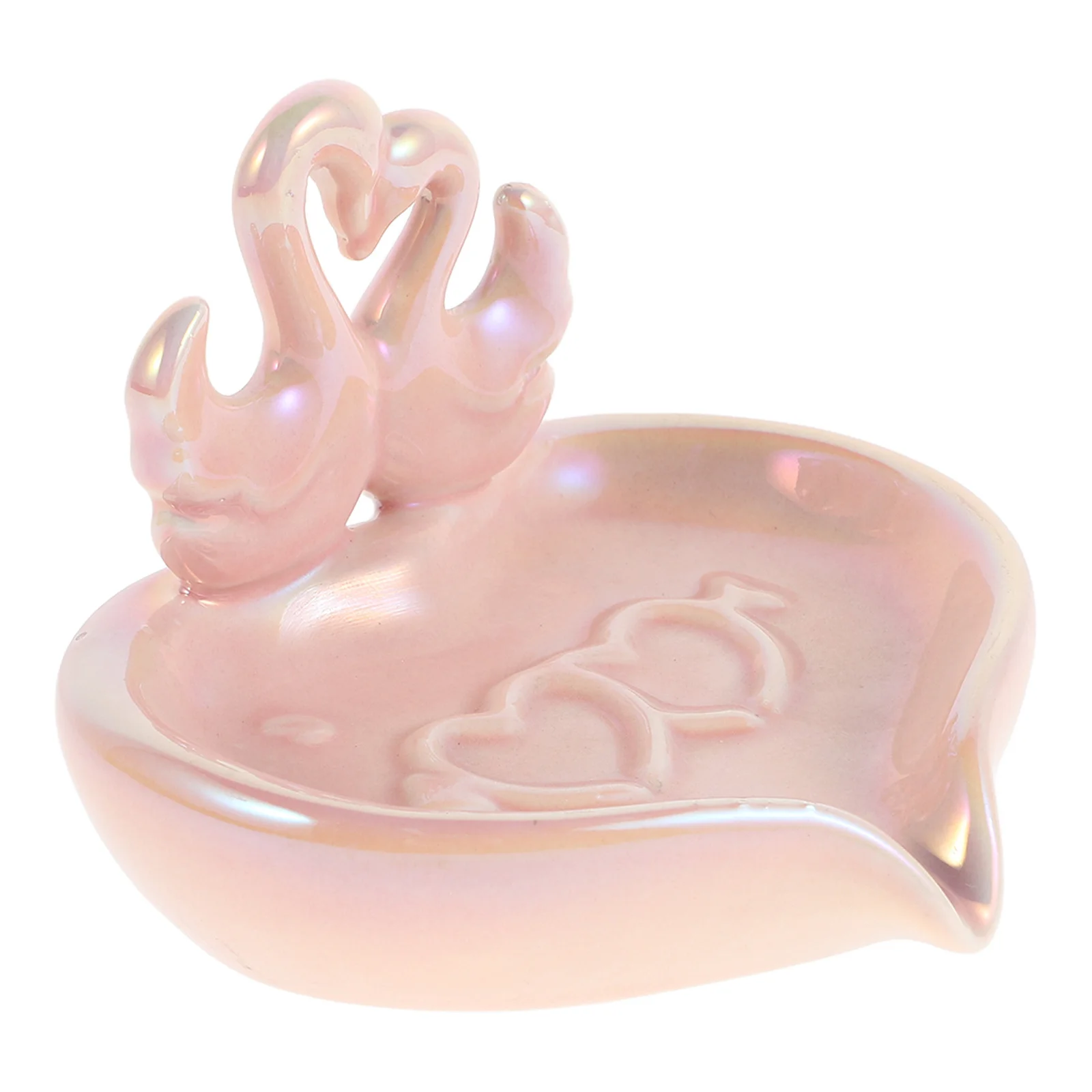 

Ceramic Swan Soap Dish Bathroom Sink Holder Self-Draining Soap Tray Decorative Countertop Organizer for Shower Bath