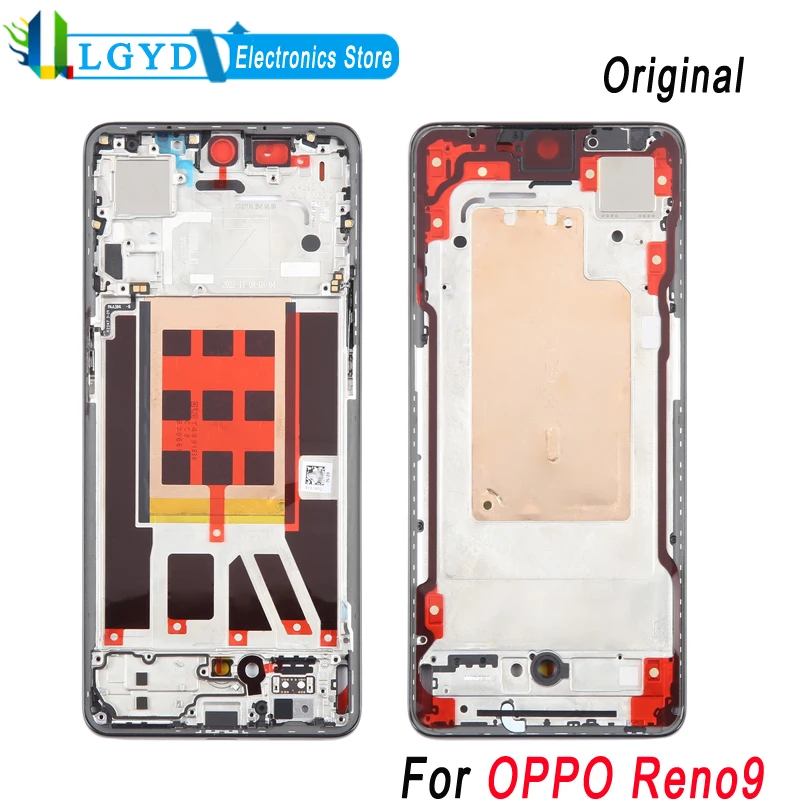 For OPPO Reno9 Original Front Housing LCD Frame Bezel Plate Replacment Part