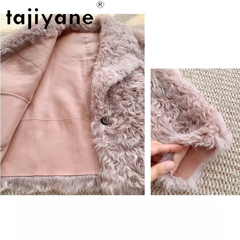 TAJIYANE 100%Natural Tuscany Wool Sheepskin Double Faced Fur Coat Woman Turn-Down Collar Real Fur Jacket Winter Clothes 2025шуба