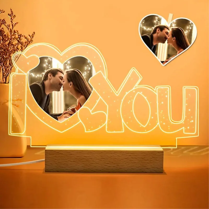 Personalized Gift Custom Photo 3D Lamp Text Customized Bedroom Night Light Wedding Valentine's Day Birthday Gift's Mother's Day